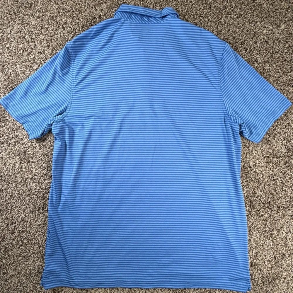 Vineyard Vines Polo Shirt Mens XL Blue Stripe Performance Golf Athleisure Shirt - Picture 8 of 8